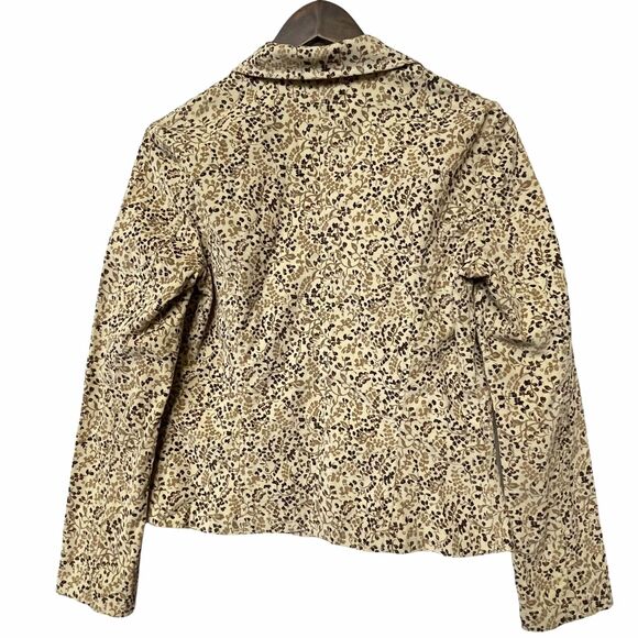 Sigrid Olsen Jacket Size 4 Very Fine Corduroy Brown Micro Floral‎ Button Pocket - Picture 7 of 7
